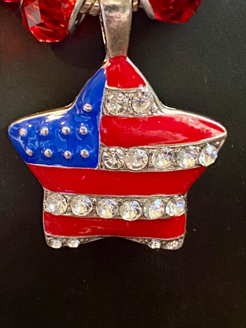 Patriotic Star Pendant Necklace, Charms, Earrings, Bracelets - Red, White & Blue - Picture 11 of 14